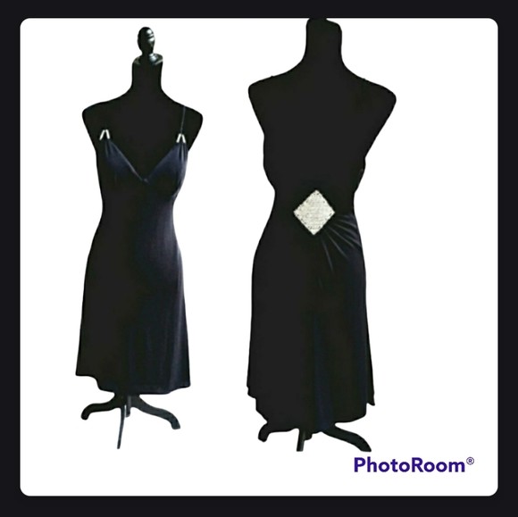 Janine of London | Women’s Rhinestone Low Back Cocktail Dress Size: Medium - Picture 2 of 14